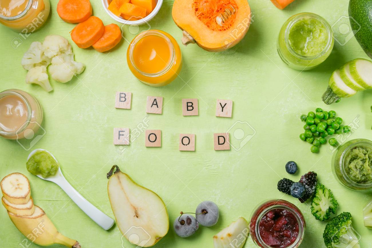 organic baby food in glass jars