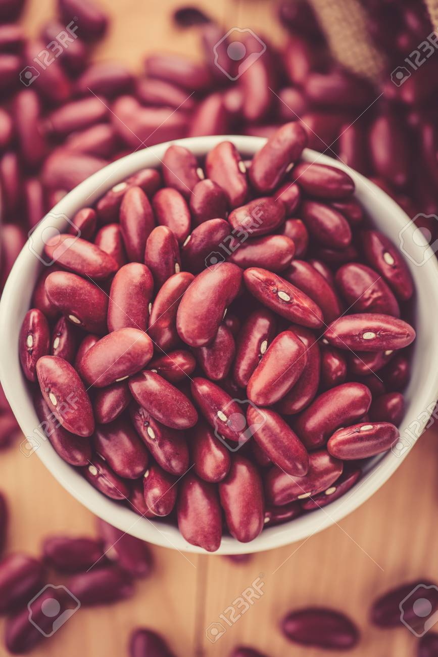 Rouge Haricot Blanc Bol En Ceramique Banque D Images Et Photos