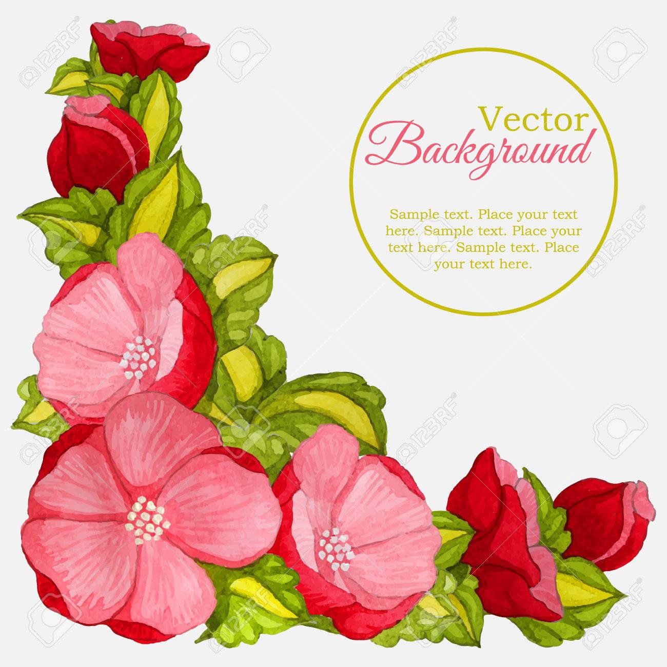 floral watercolor frame with