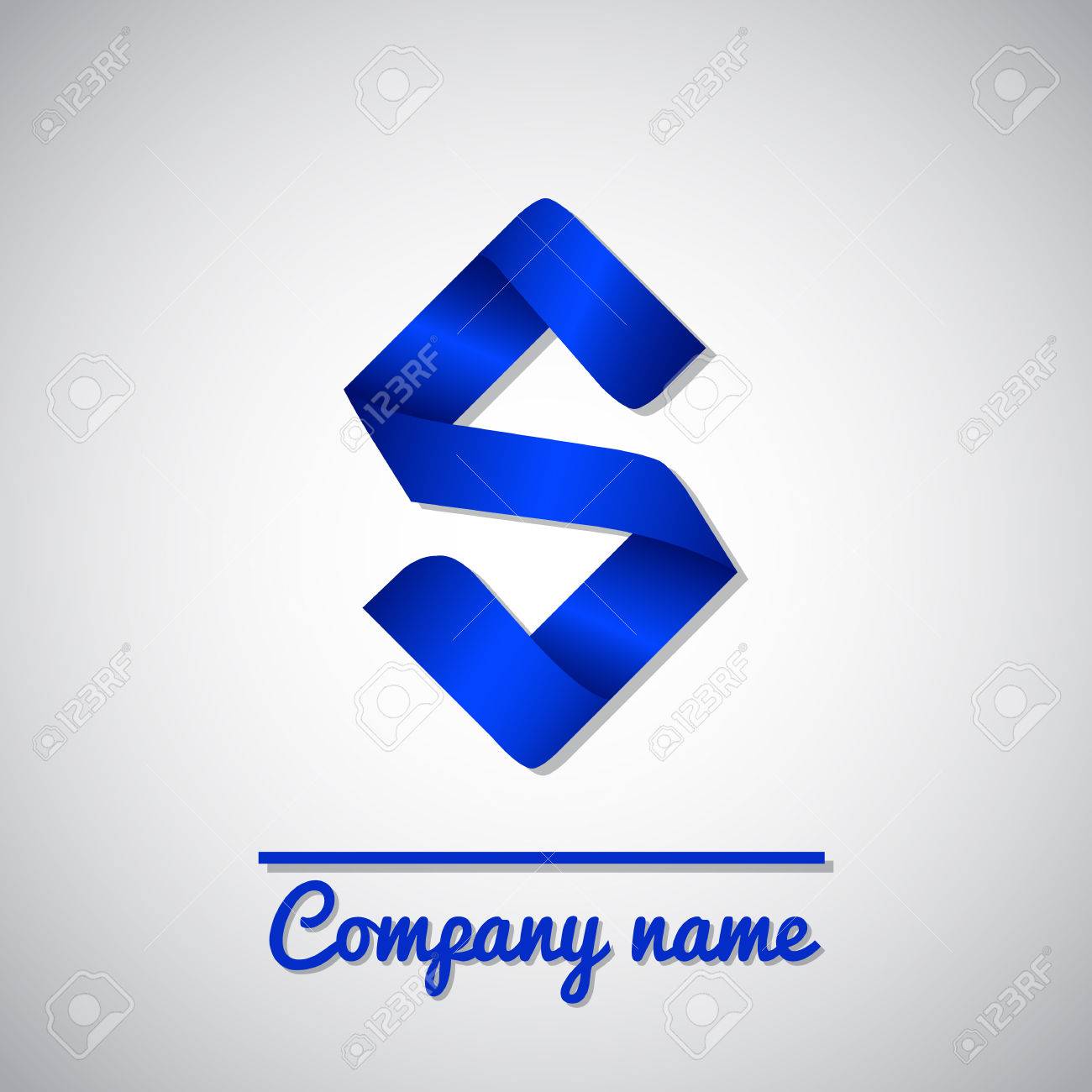 icon of blue paper business icon letter s origami style royalty