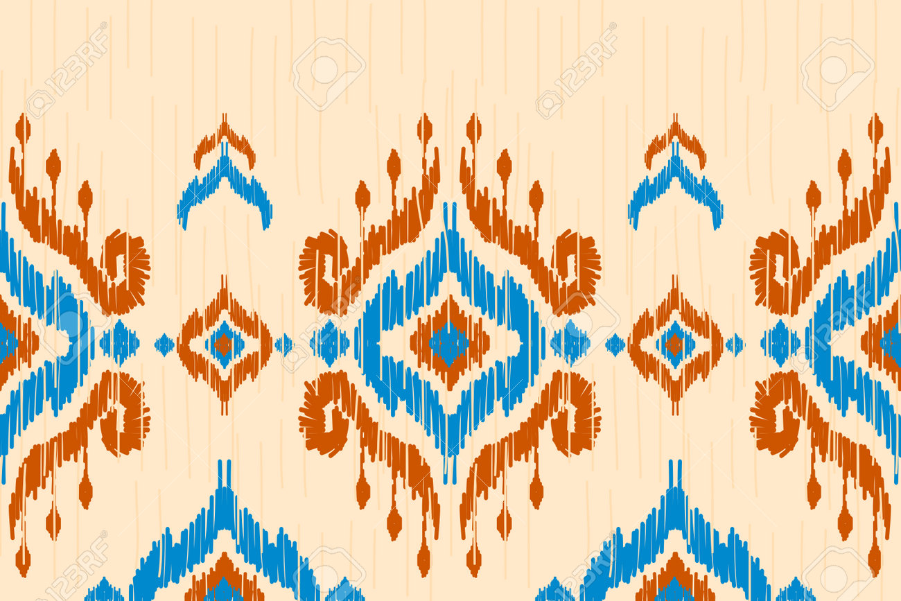 Abstract Ethnic Ikat Background. Geometric Seamless Pattern In Tribal.  Fabric Indian Style. Design For Wallpaper, Vector Illustration, Fabric,  Clothing, Carpet, Textile, Batik, Embroidery. Royalty Free SVG, Cliparts,  Vectors, and Stock Illustration. Image, image size:1300x867