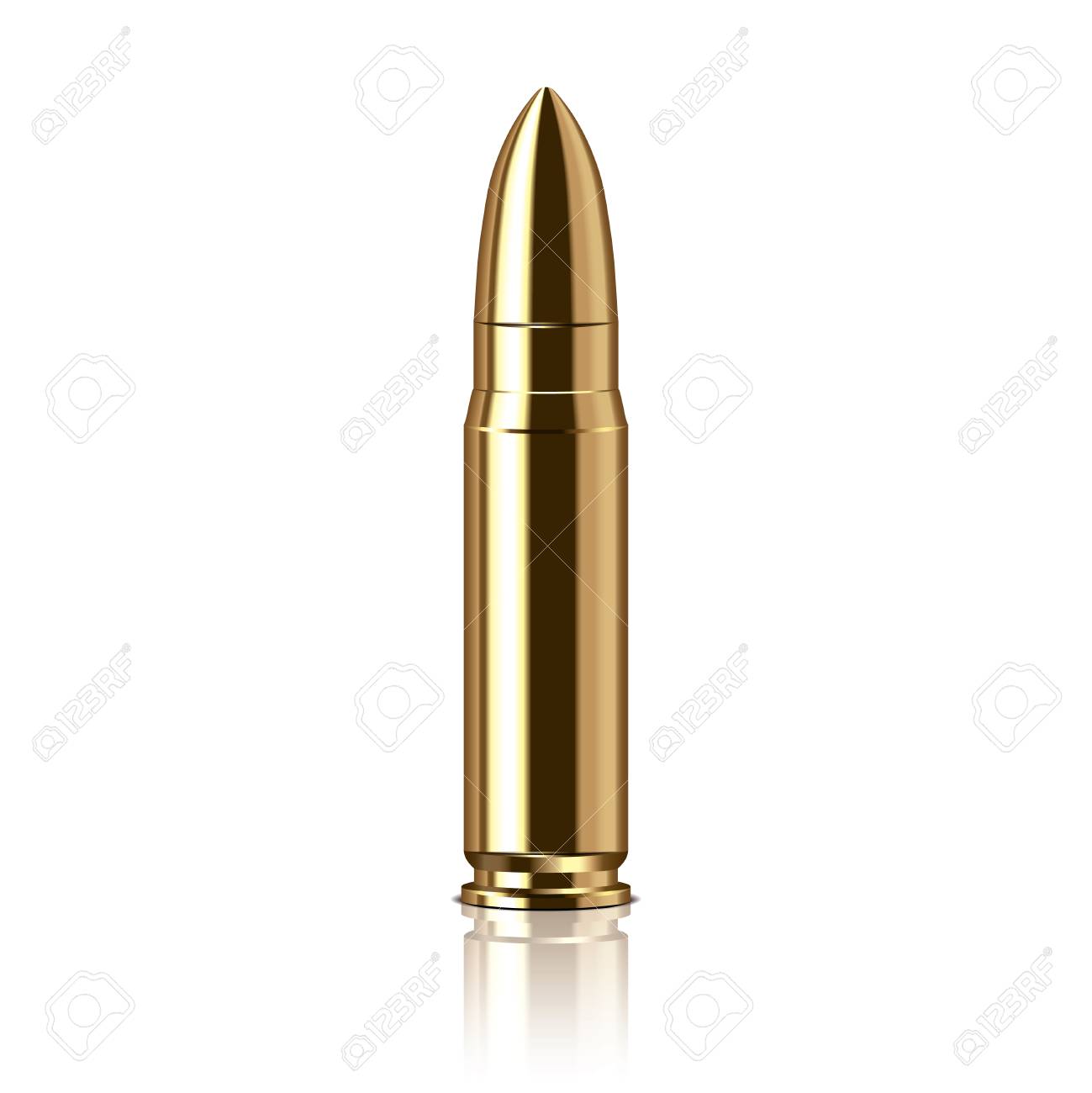 Rifle Bullet Isolated On White Photo-Realistic Vector Illustration Royalty  Free Cliparts, Vectors, And Stock Illustration. Image 26514036.