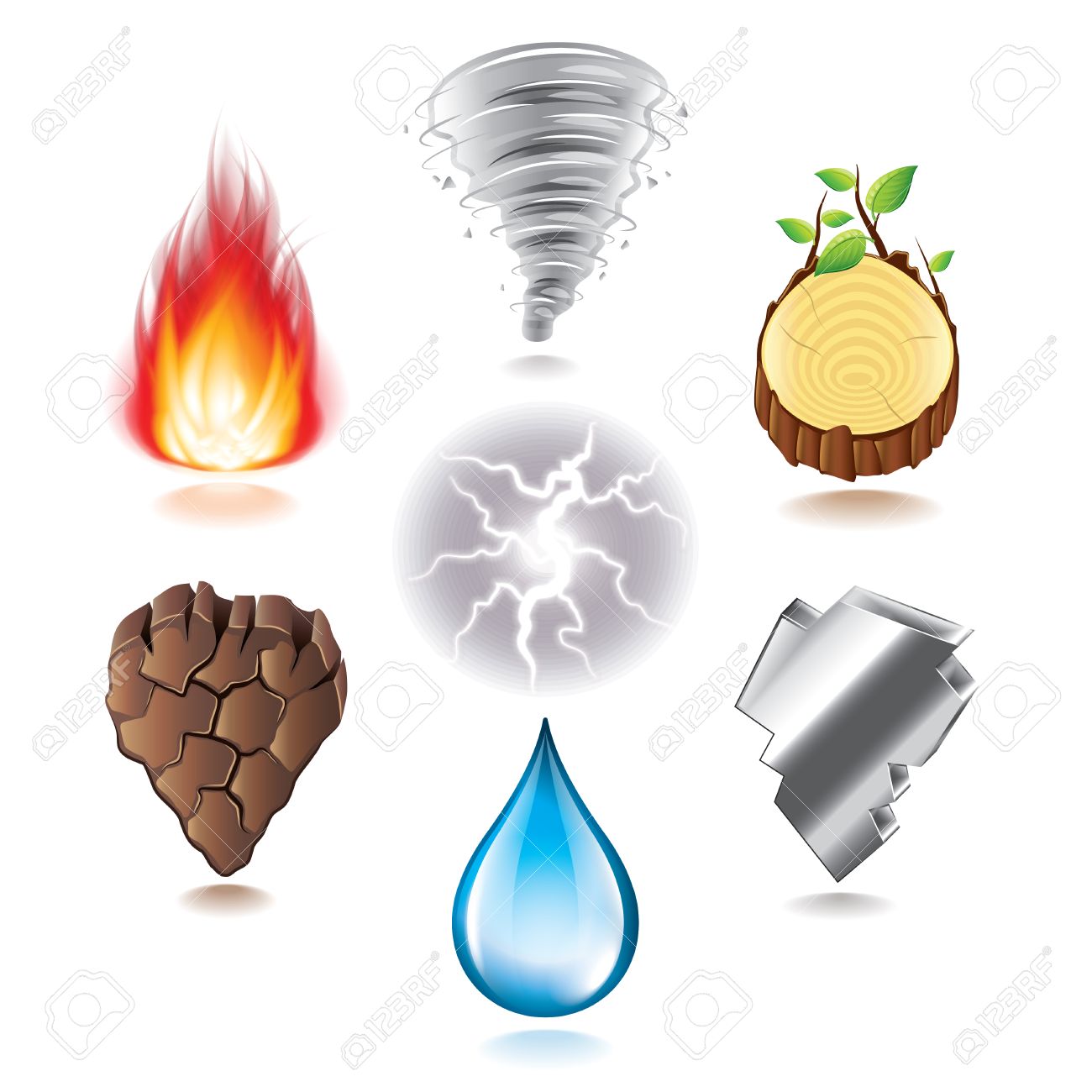 Seven Natural Elements Icons P O Realistic Vector Set Stock Vector 29265877 Seven Natural Elements Icons P O Realistic Vector Set Stock Vector 29265877