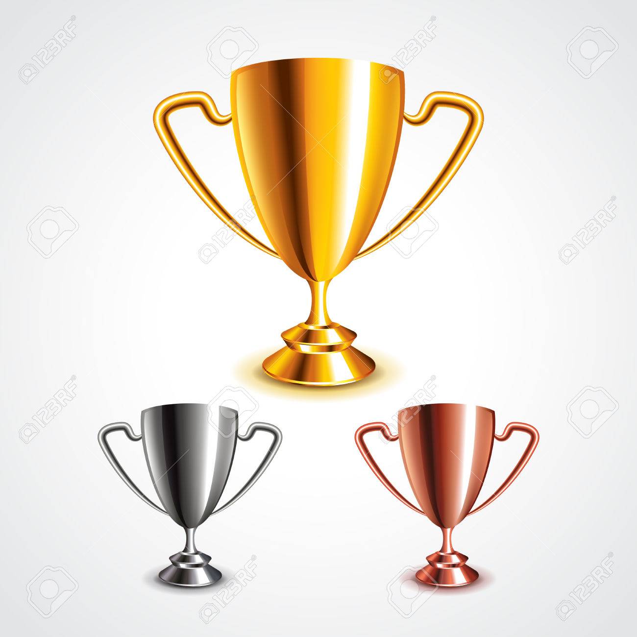 Golden, silver and bronze trophy cups photo realistic vector set - 43131004 Golden, silver and bronze trophy cups photo realistic vector set - 43131004