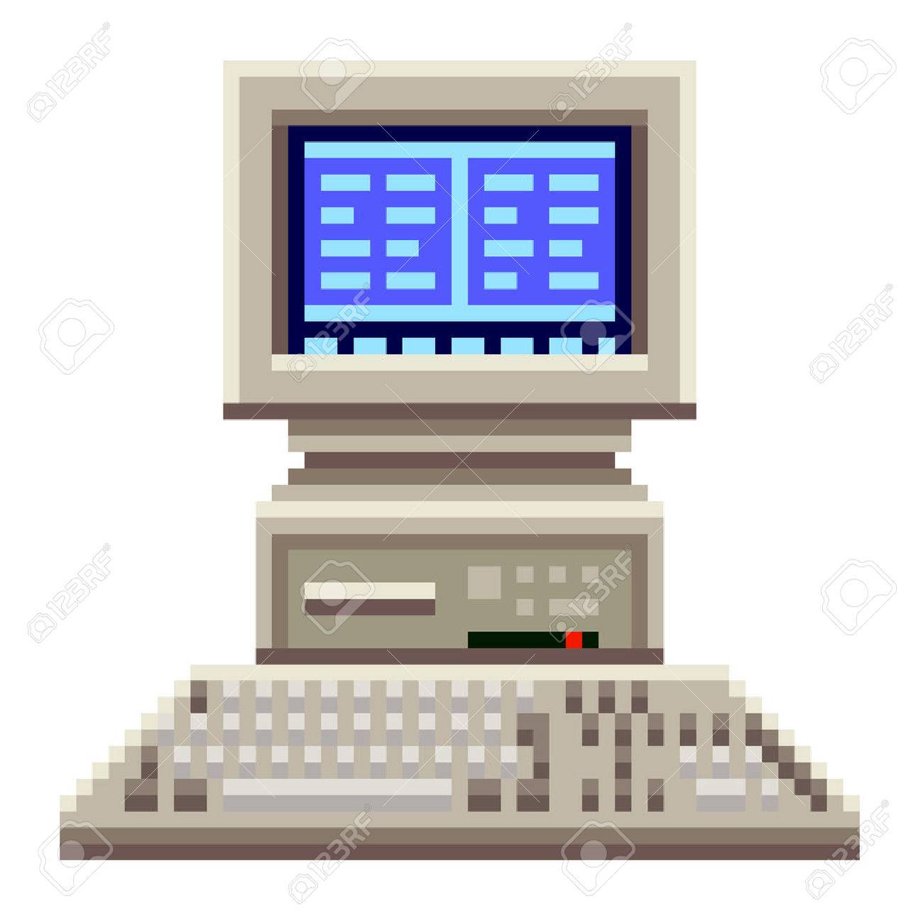 ピクセル古いコンピューター高詳細な分離ベクトルのイラスト素材 ベクタ Image ピクセル古いコンピューター高詳細な分離ベクトルのイラスト素材 ベクタ Image