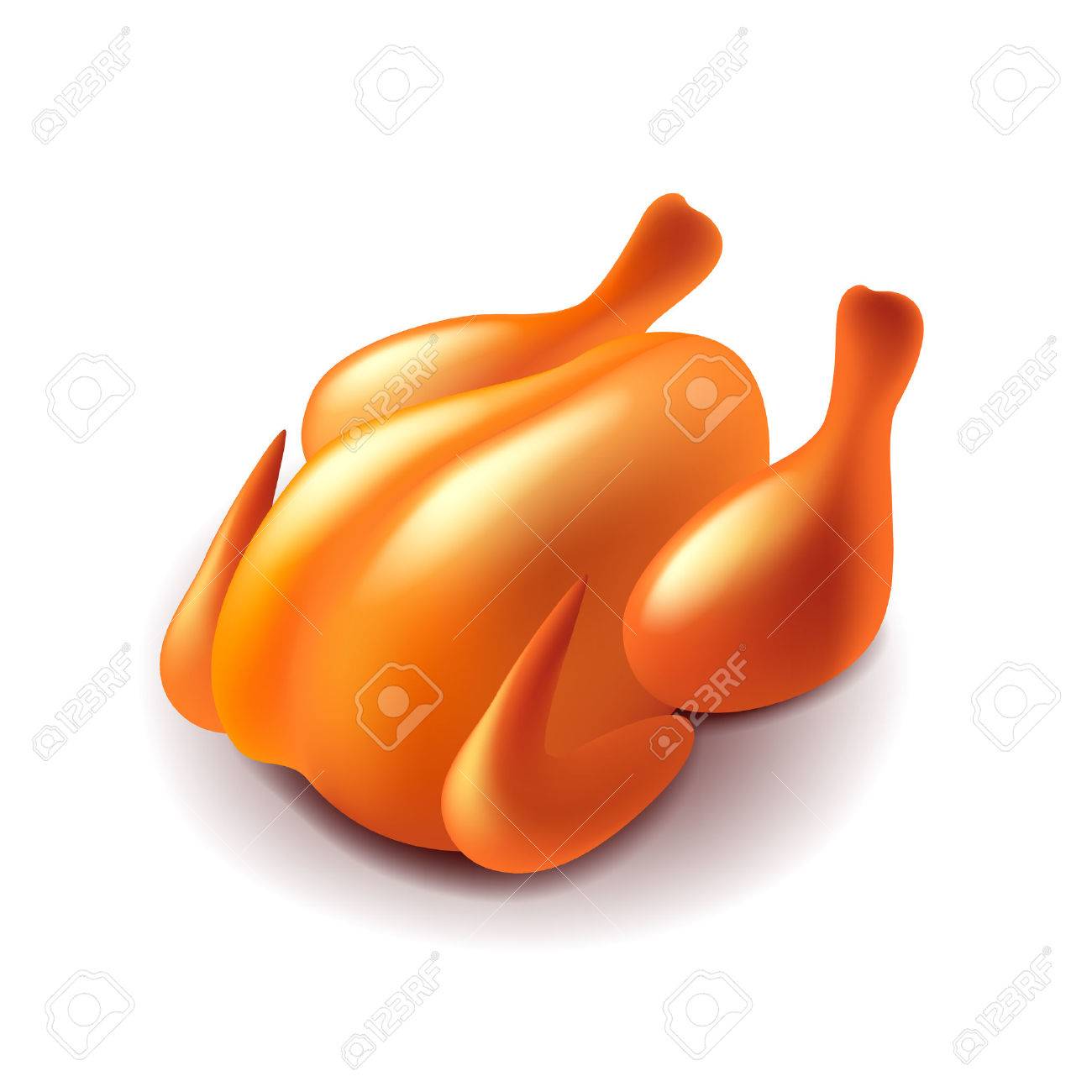 Baked chicken isolated on white photo-realistic vector illustration - 51705804 Baked chicken isolated on white photo-realistic vector illustration - 51705804