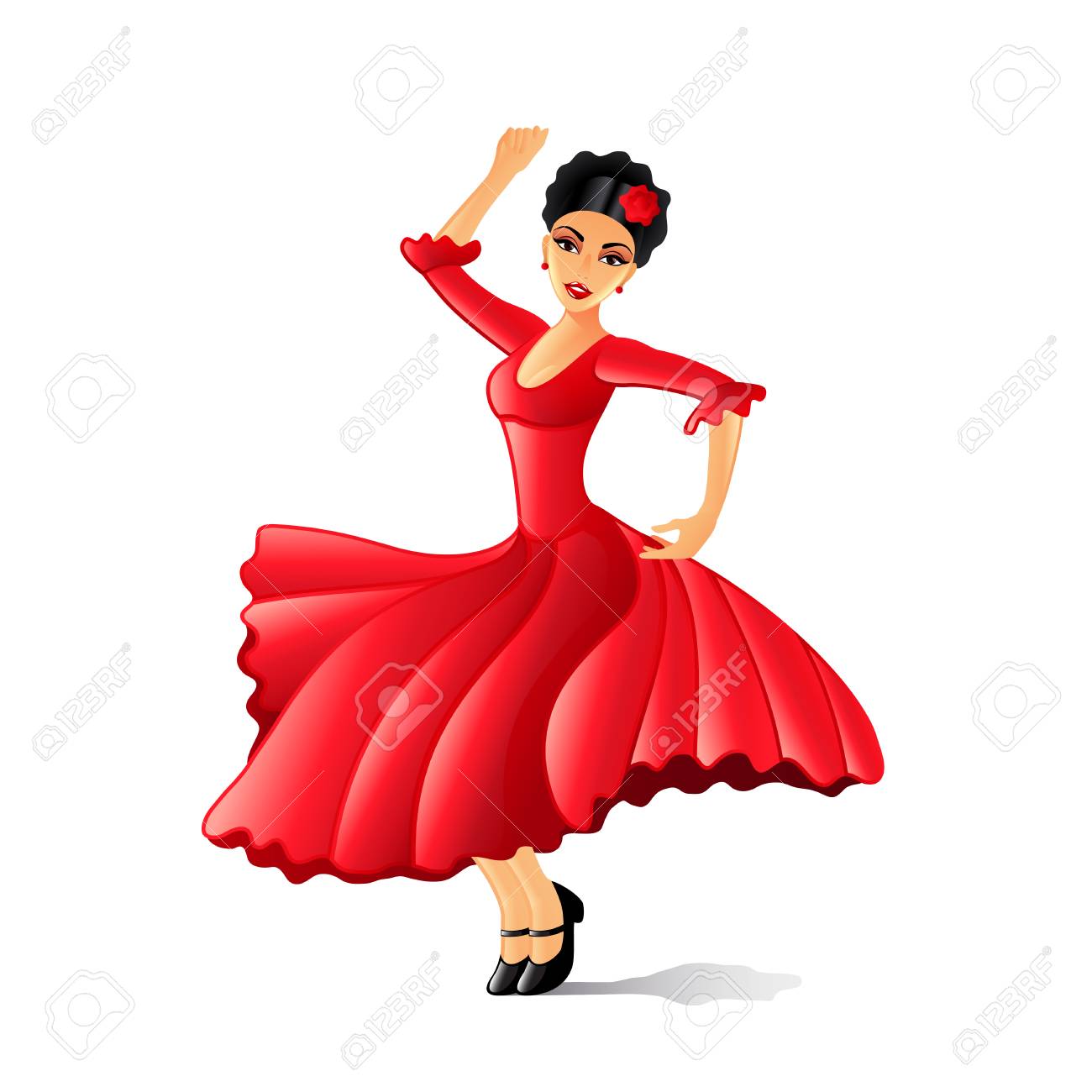白の写実的なベクトル イラストを分離したフラメンコを踊っている少女 のイラスト素材 ベクタ Image 白の写実的なベクトル イラストを分離したフラメンコを踊っている少女 のイラスト素材 ベクタ Image