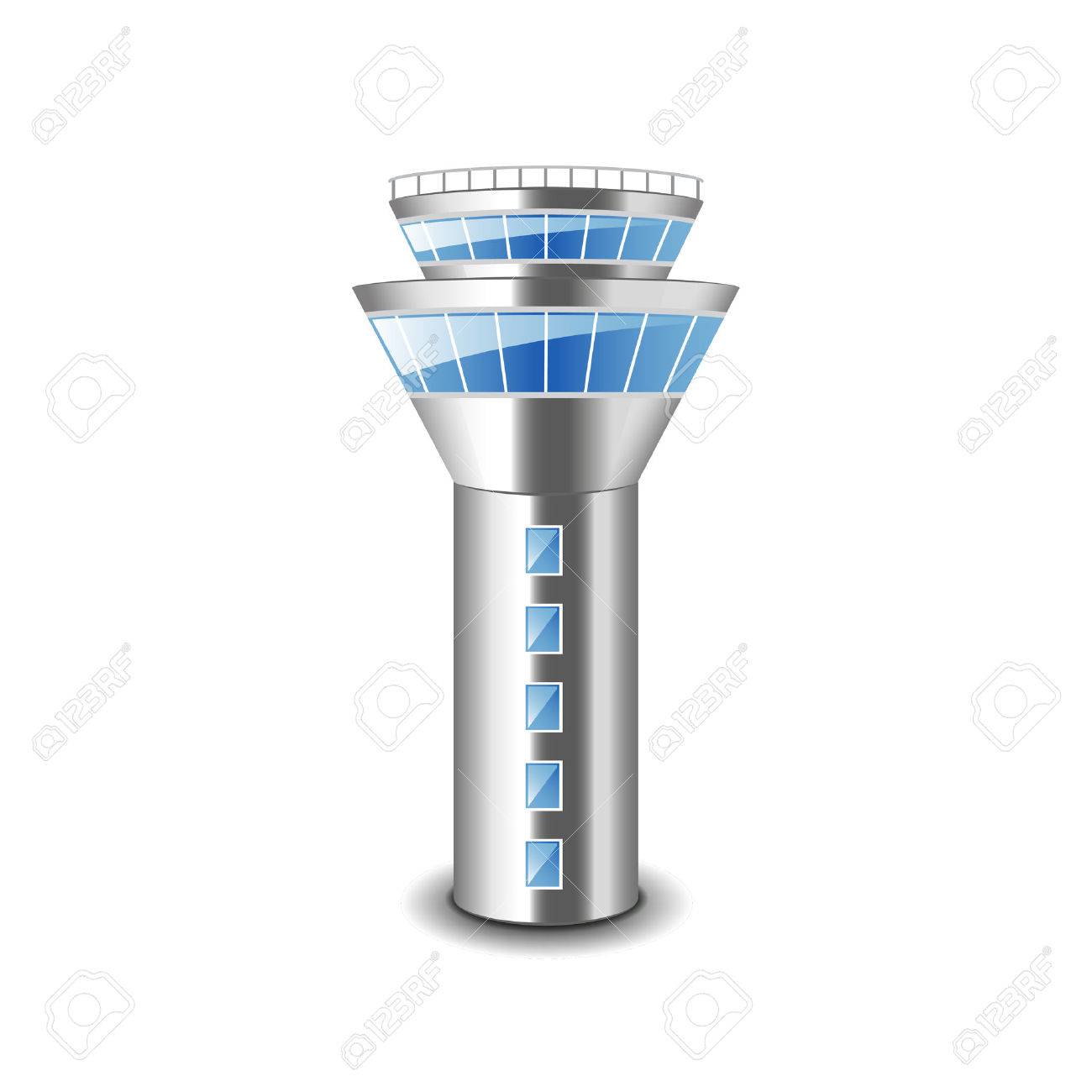 Tower control isolated on white photo-realistic vector illustration - 55706437 Tower control isolated on white photo-realistic vector illustration - 55706437