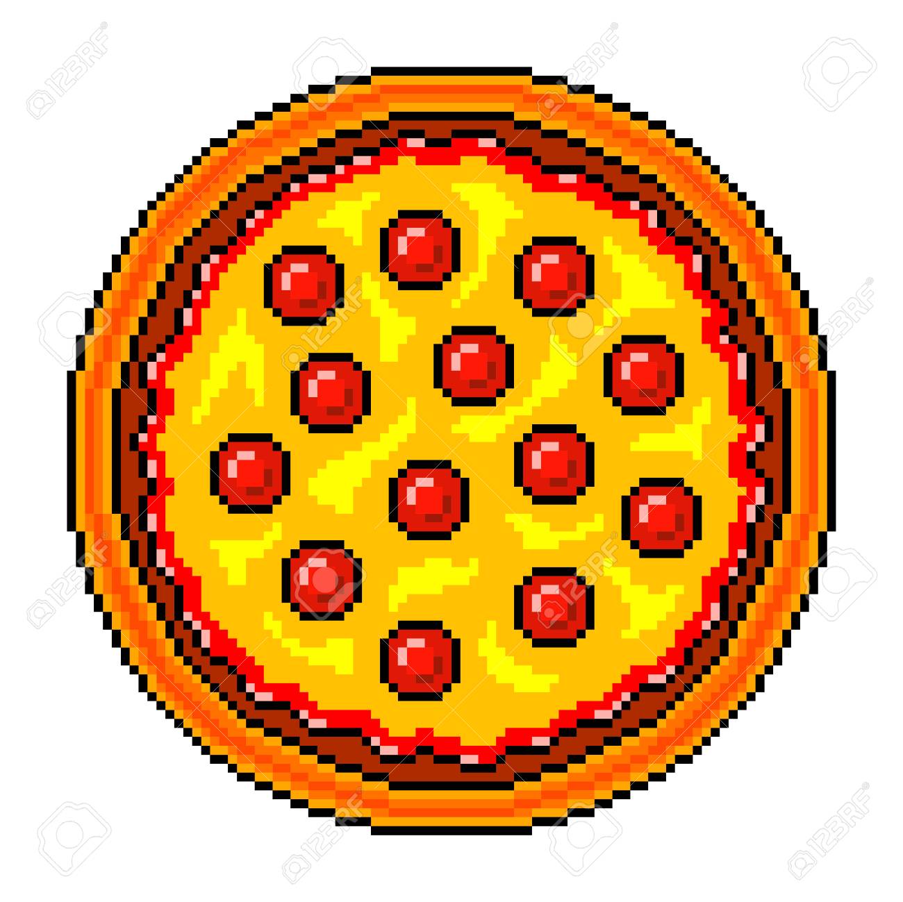 pixel art pizza top view detailed illustration isolated royalty free cliparts vectors and stock illustration image 114246930 pixel art pizza top view detailed illustration isolated