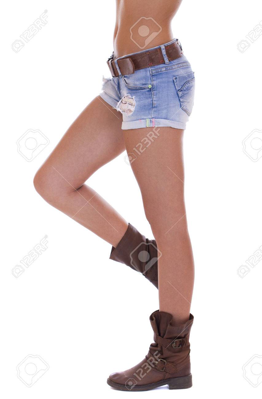 short denim boots