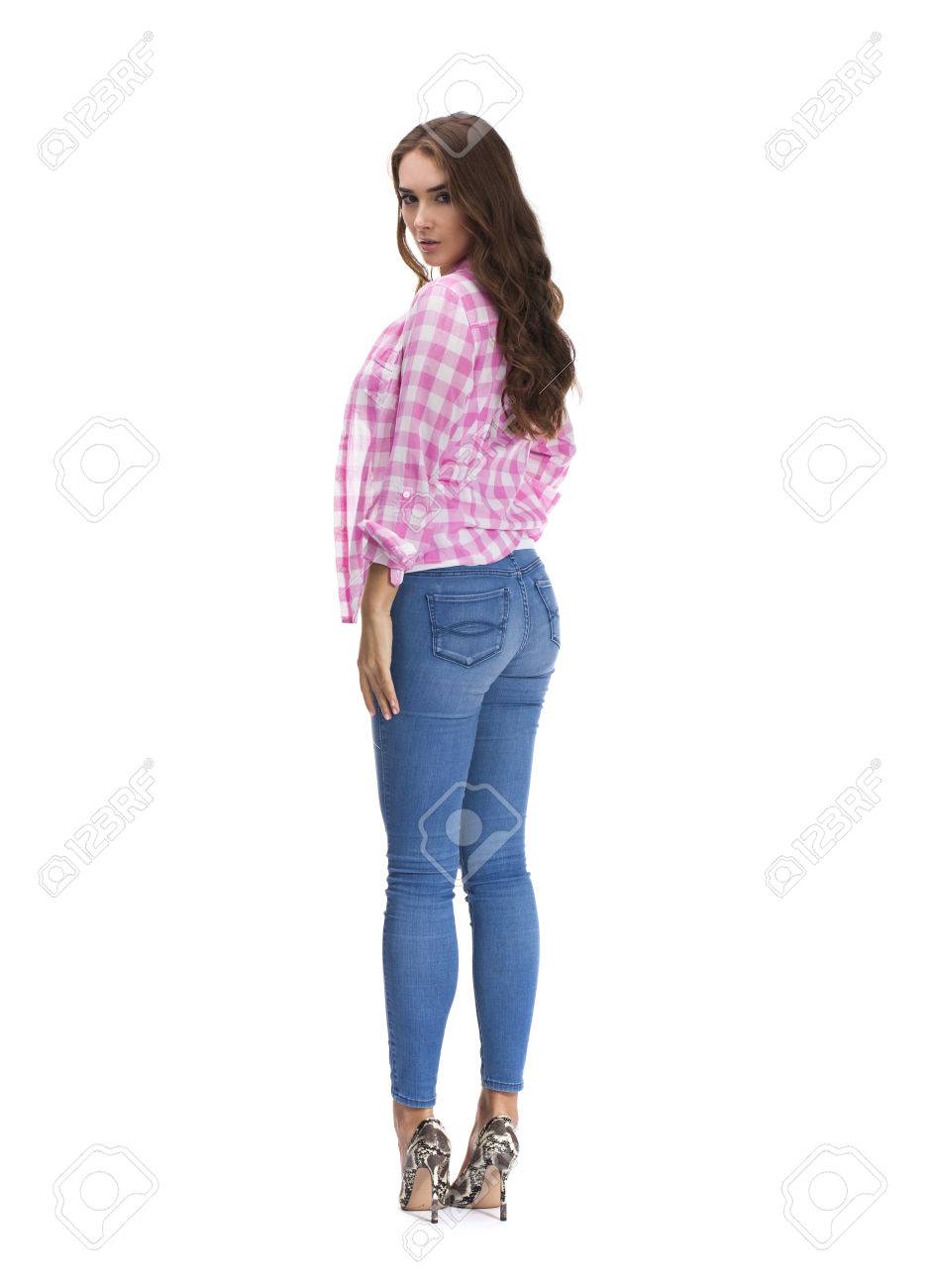blue jeans with pink shirt