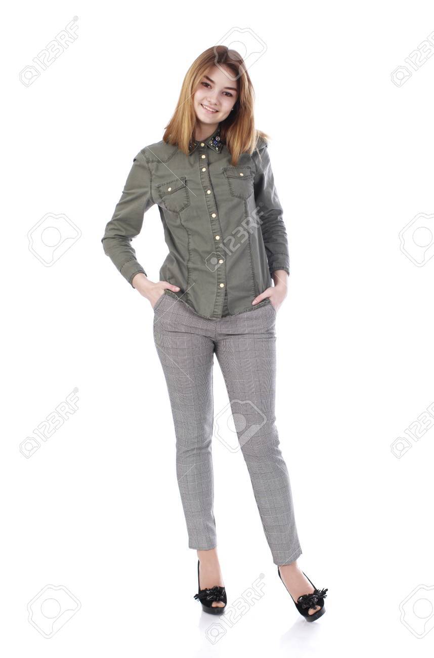 Pantalon gris fille Clearance