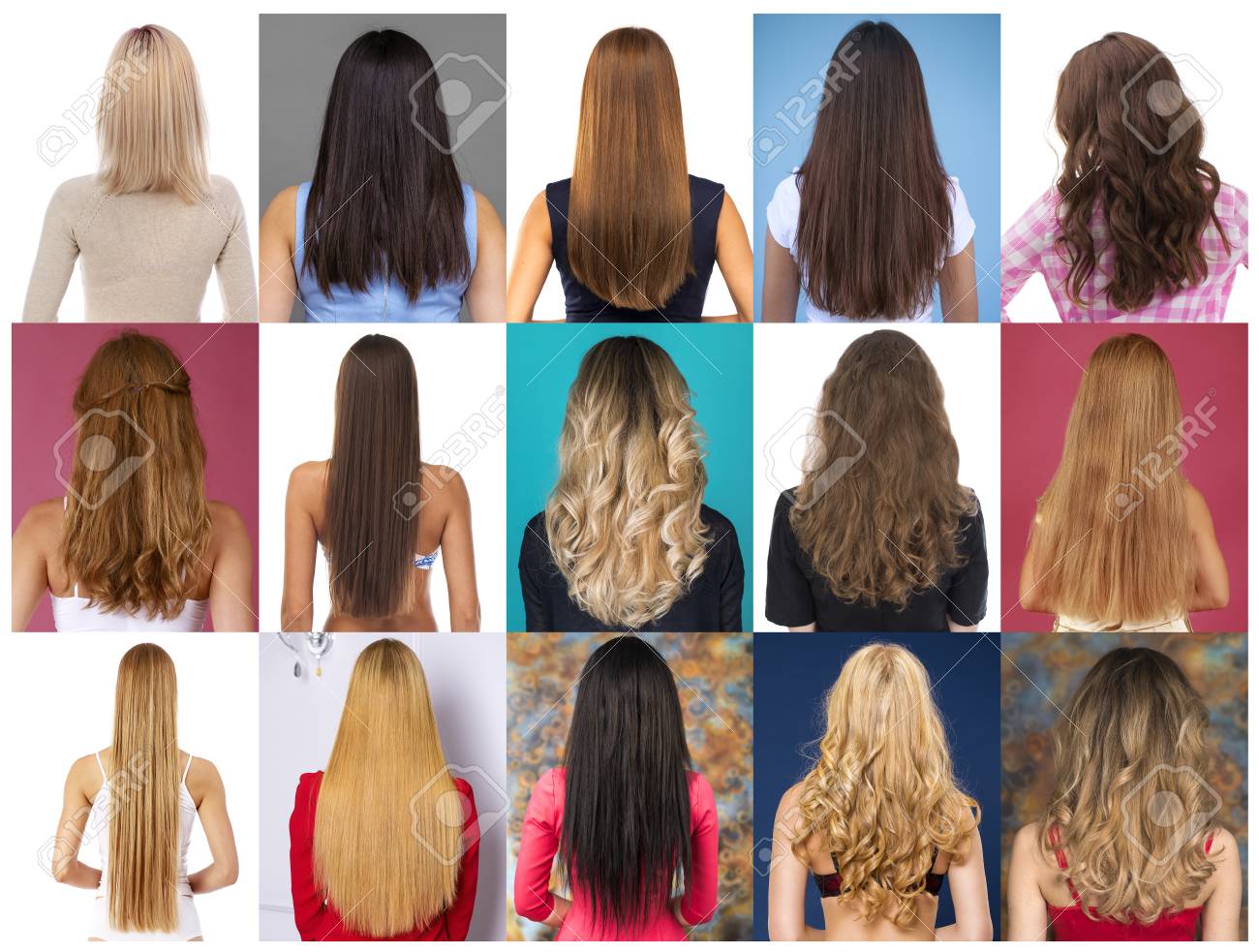 Collage Female Hair Different Types Of Female Hair Rear View