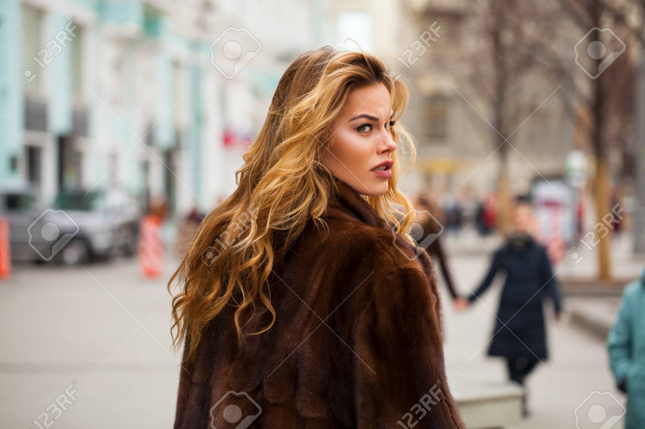 blonde mink coat