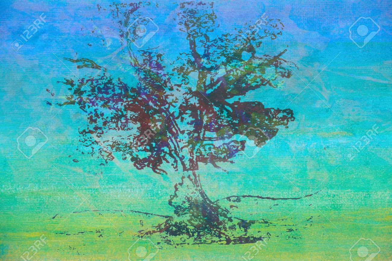 peinture sur toile arbre
