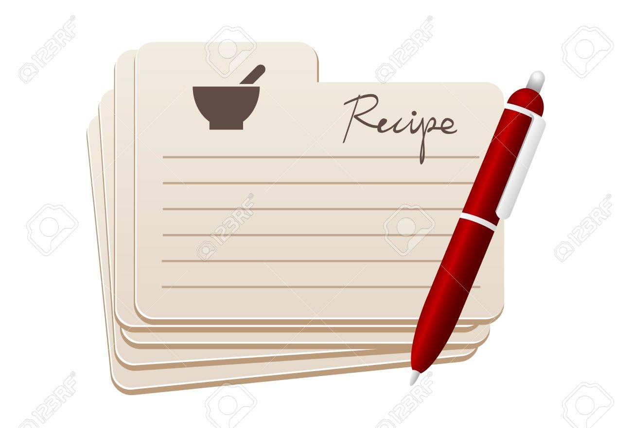 recipe cards with red pen royalty free cliparts vectors and stock computer recipe cards