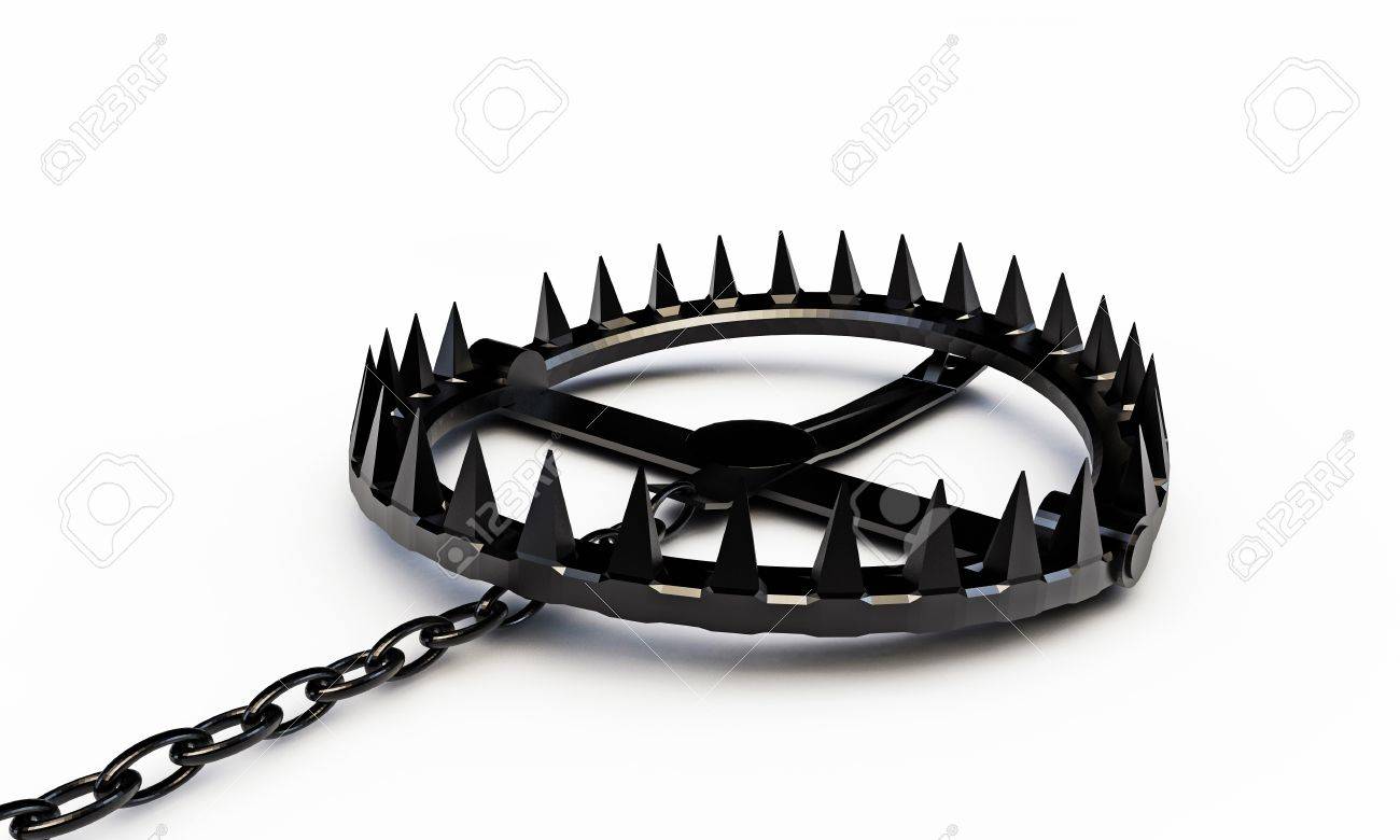 白い背景で隔離のベアトラップします。の写真素材・画像素材 Image 21090601