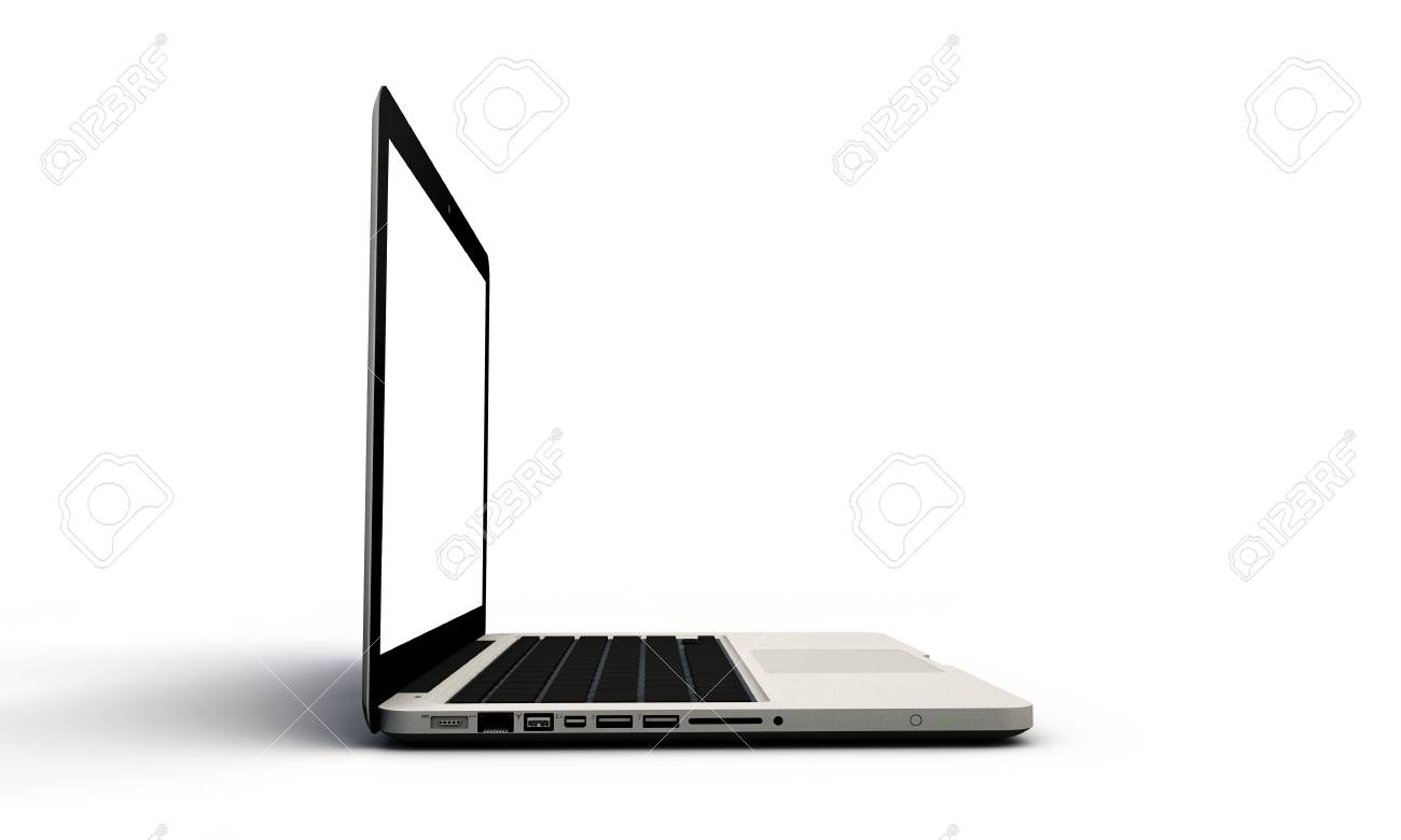 Modernen Laptop Isoliert Auf Weissem Hintergrund Offnen Lizenzfreie Fotos Bilder Und Stock Fotografie Image