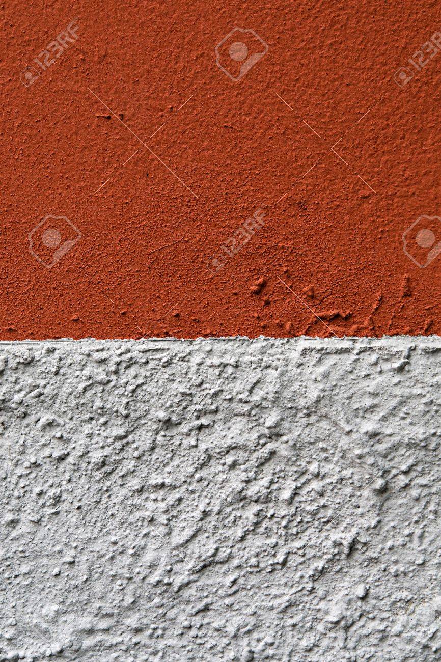 Résumé De Fond Dun Mur Peint Bicolore Avec Des Couleurs Différentes Rouge Et Gris Et Les Textures Rugueux Et Lisse Ci Dessous Ci Dessus