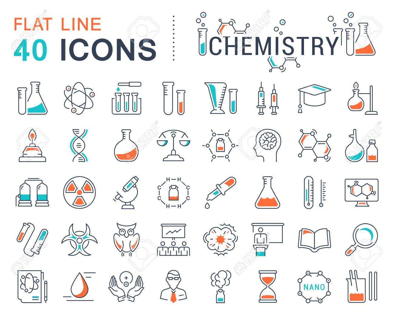 set vector line icons