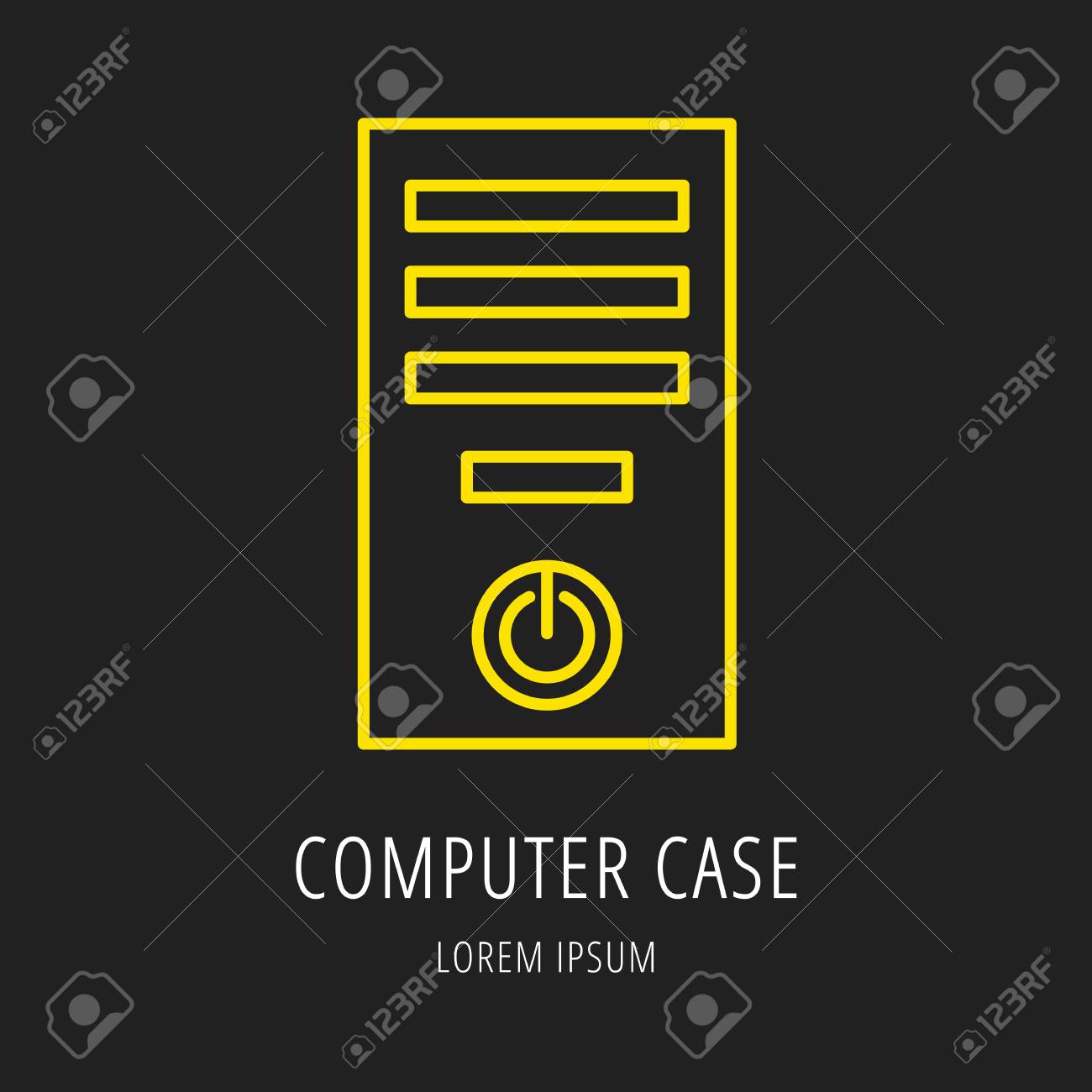 Logo Or Label Pc Upgrading Line Style Logotype Template With - 