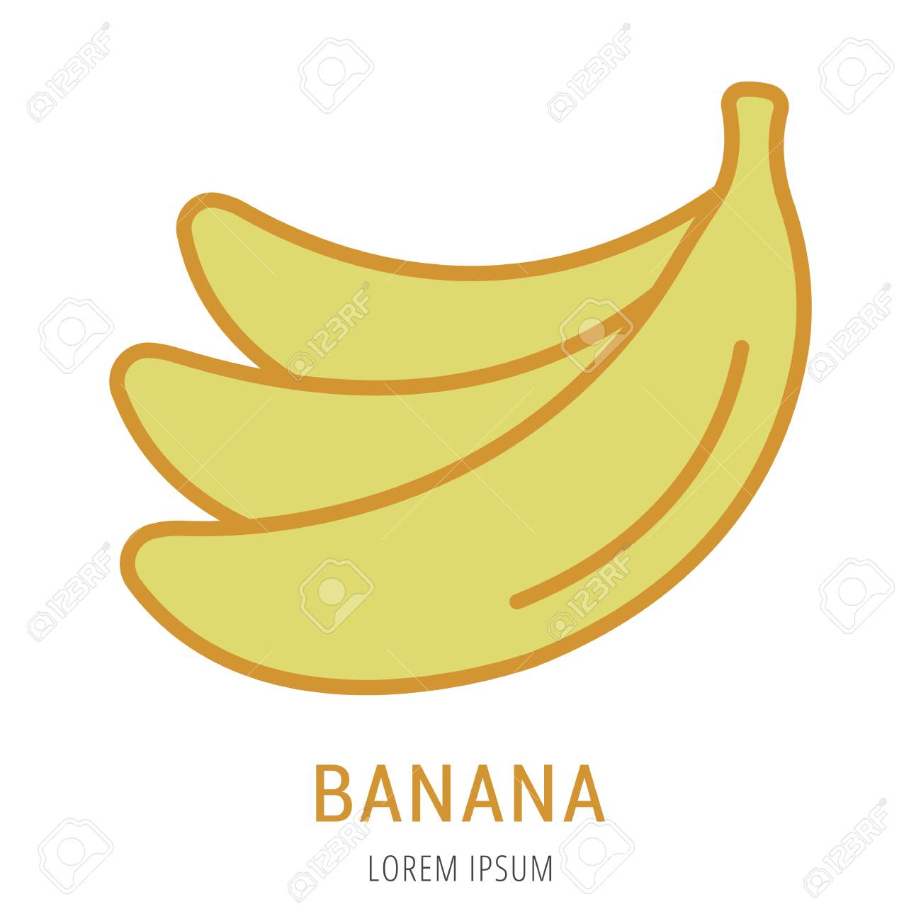 logo or label banana line style logotype easy to use banana