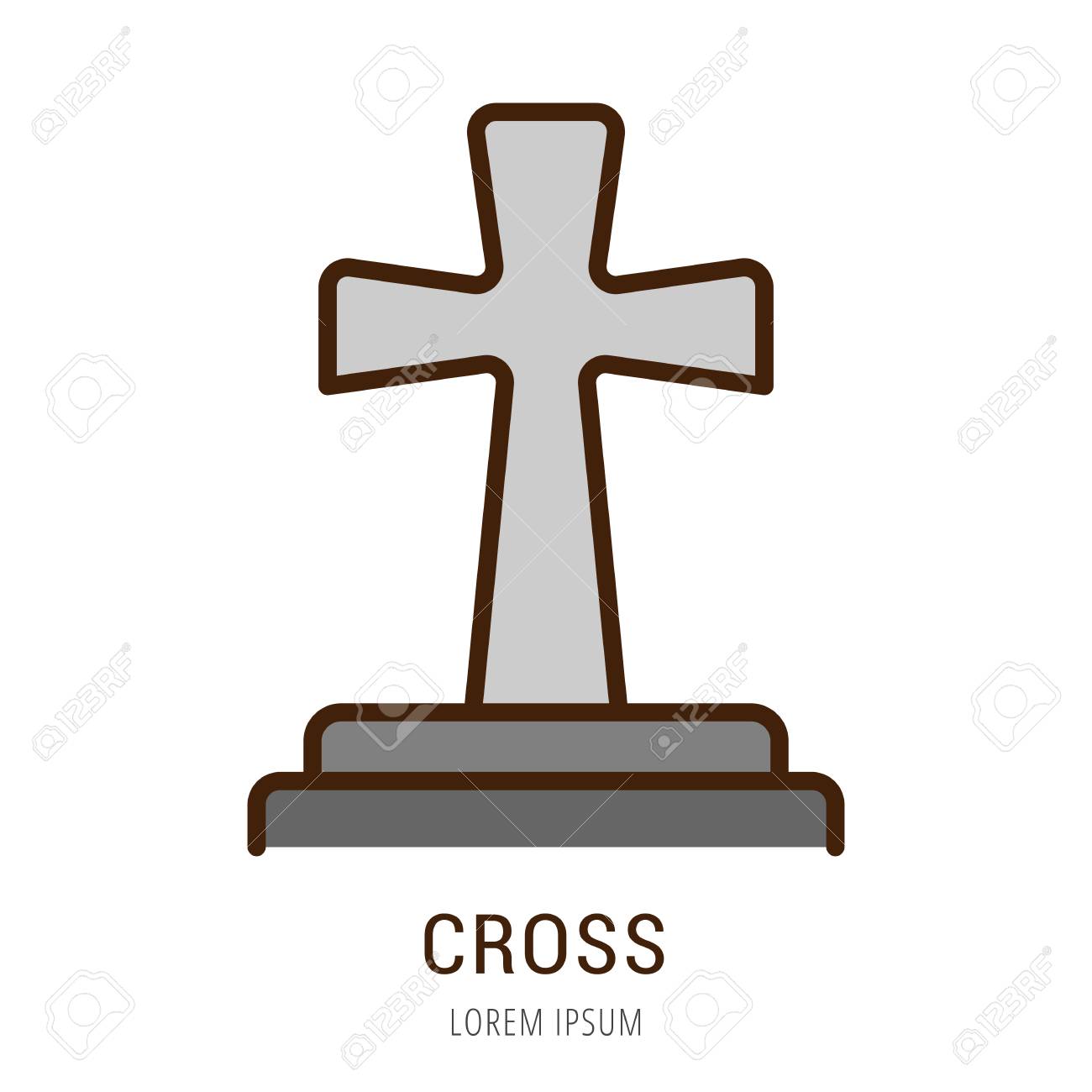 ロゴやラベルのイラストを越えます 線スタイルのロゴタイプ 使いやすい十字テンプレート ベクトル抽象的な記号やエンブレム のイラスト素材 ベクタ Image