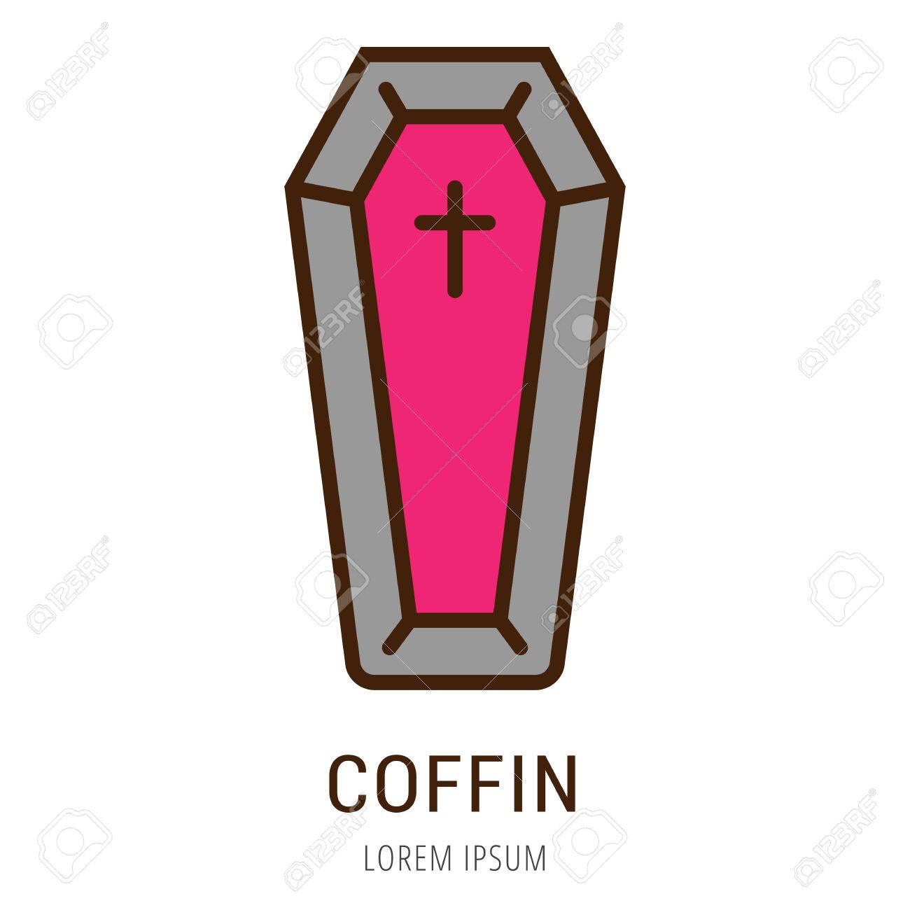 logo or label coffin line style logotype easy to use coffin