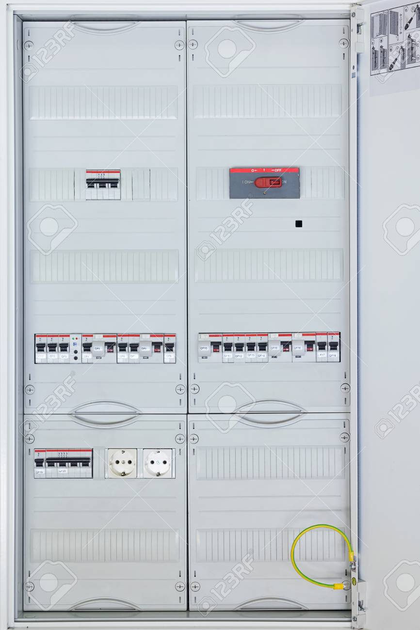 Electrical Cabinet With Main Breaker And Modular Circuit Breakers