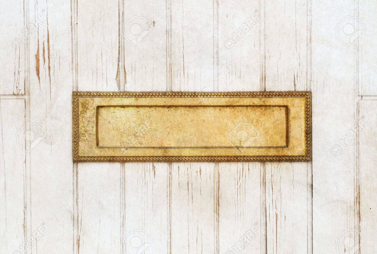 White Wood Door Texture old golden mailbox in the white wooden door stock photo, picture White Wood Door Texture old golden mailbox in the white wooden door stock photo, picture