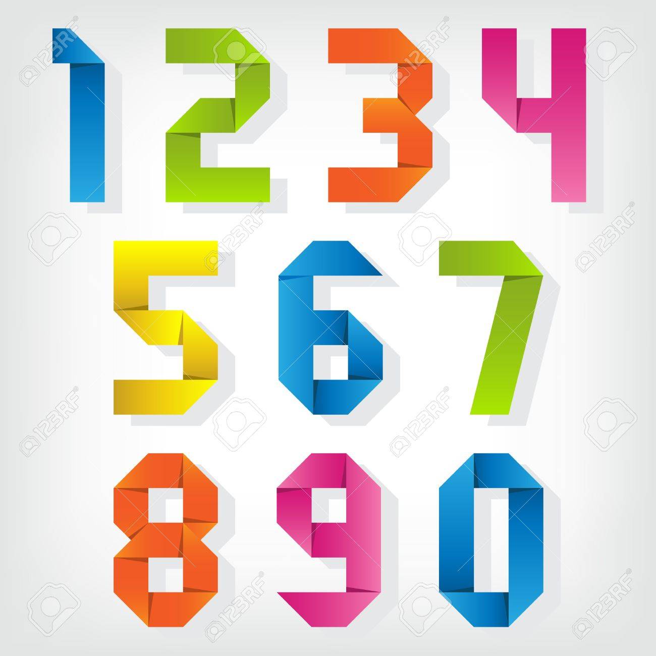 折り紙の数字のイラスト素材 ベクタ Image