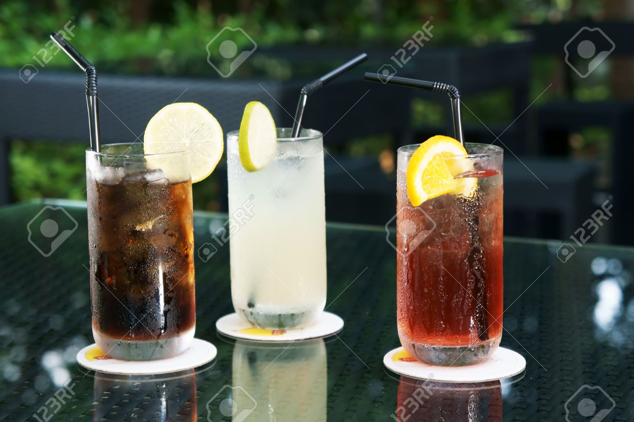 three ice cold drinks