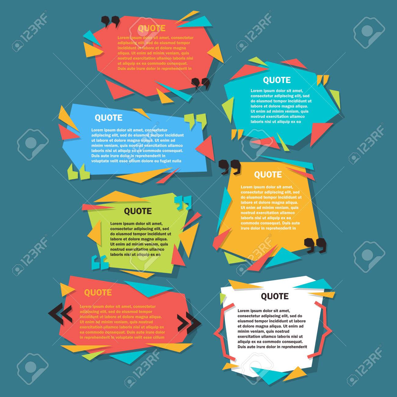 set of creative quote bubble template quote bubble layout for