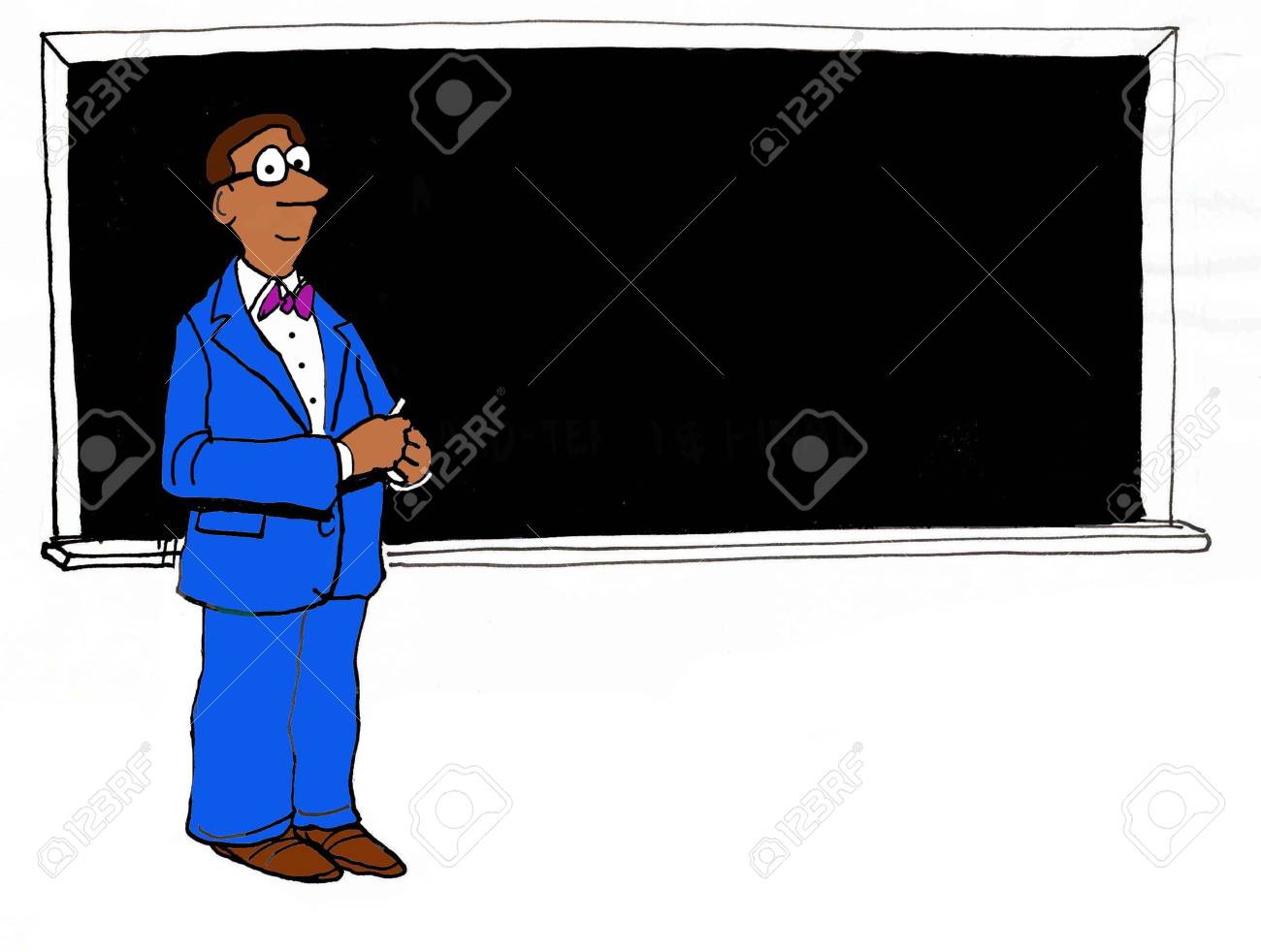 黒板の前にアフリカ系アメリカ人 男性教師の教育のイラスト の写真素材 画像素材 Image