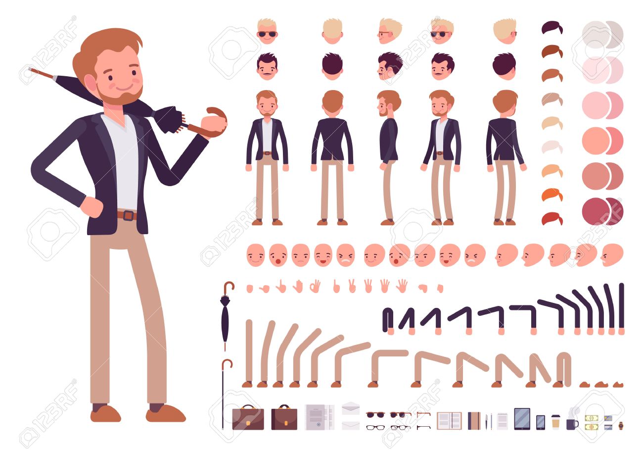 Free Vector Male avatar creator in flat design