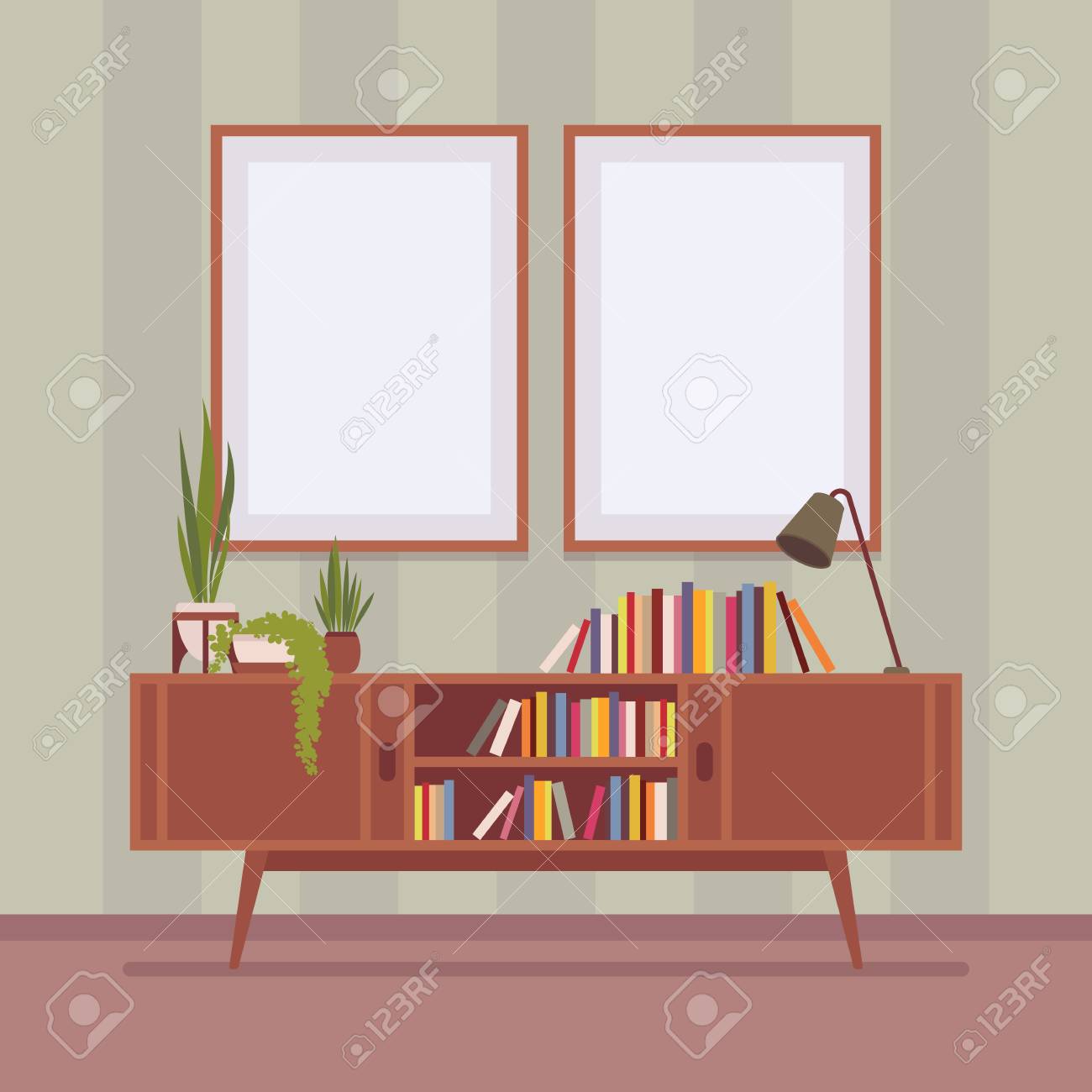 Retro Interieur Mit Zwei Frames Für Copyspace Lizenzfrei Nutzbare ... Retro Interieur Mit Zwei Frames Für Copyspace Lizenzfrei Nutzbare ...