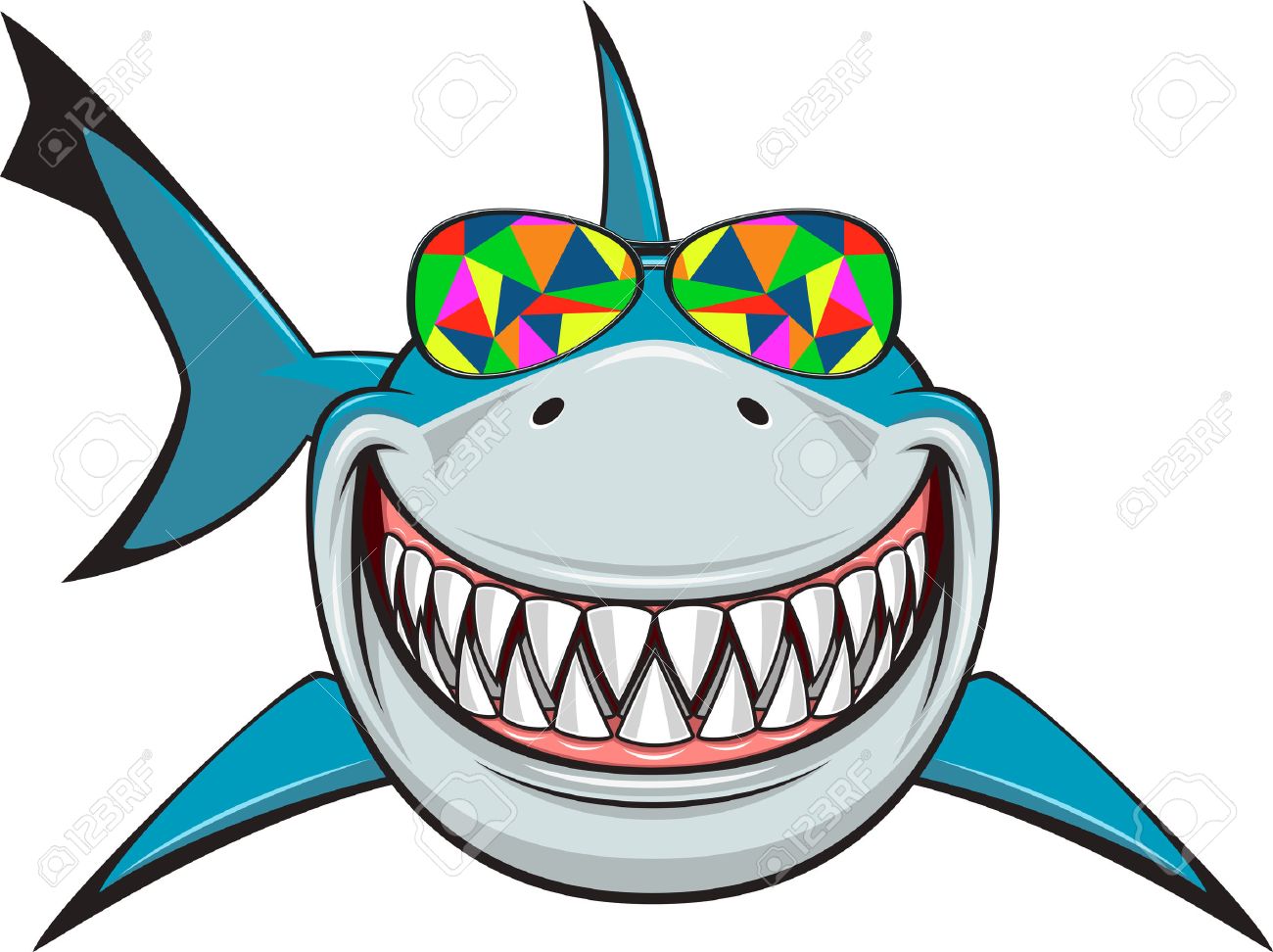 cartoon shark with sunglasses