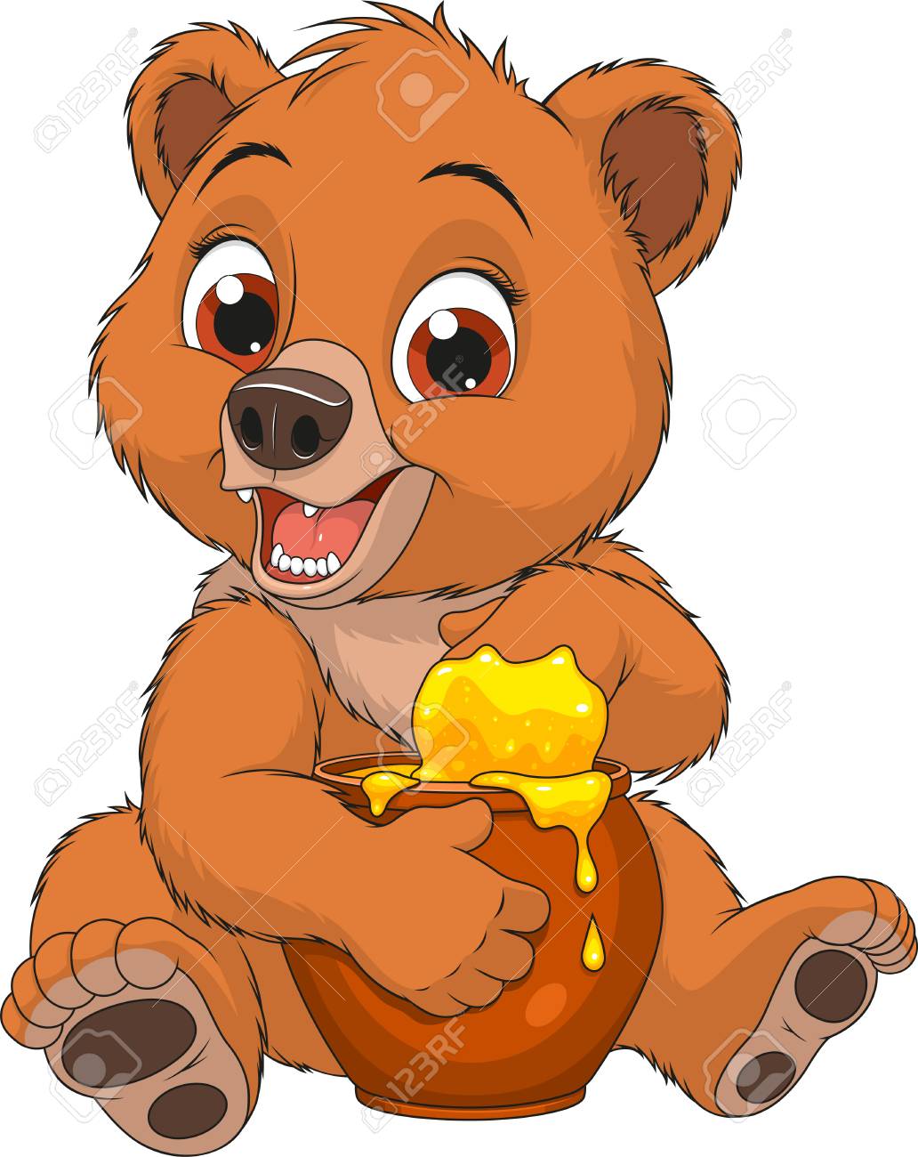 Illustration Vectorielle D Un Bebe Ours Drole Manger Du Miel Dans Un Pot Clip Art Libres De Droits Vecteurs Et Illustration Image Illustration Vectorielle D Un Bebe Ours Drole Manger Du Miel Dans Un Pot Clip Art Libres De Droits Vecteurs Et Illustration Image