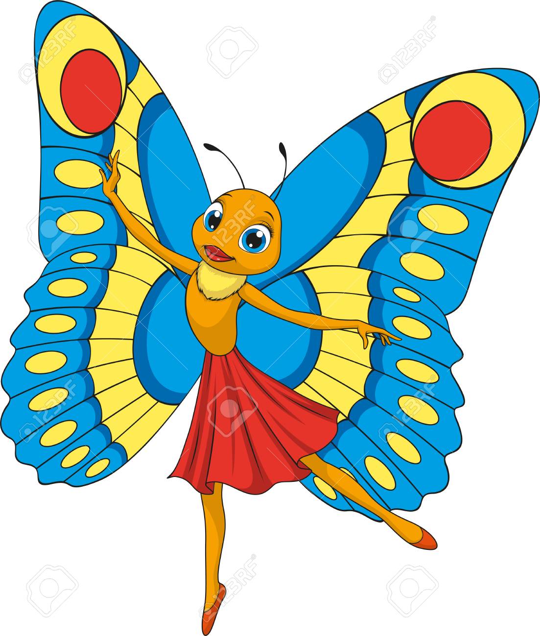 Vector Illustration, Funny Beautiful Butterfly, On A White Background,  Coloring Pages Royalty Free SVG, Cliparts, Vectors, and Stock Illustration.  Image 91001407., image size:1103x1300