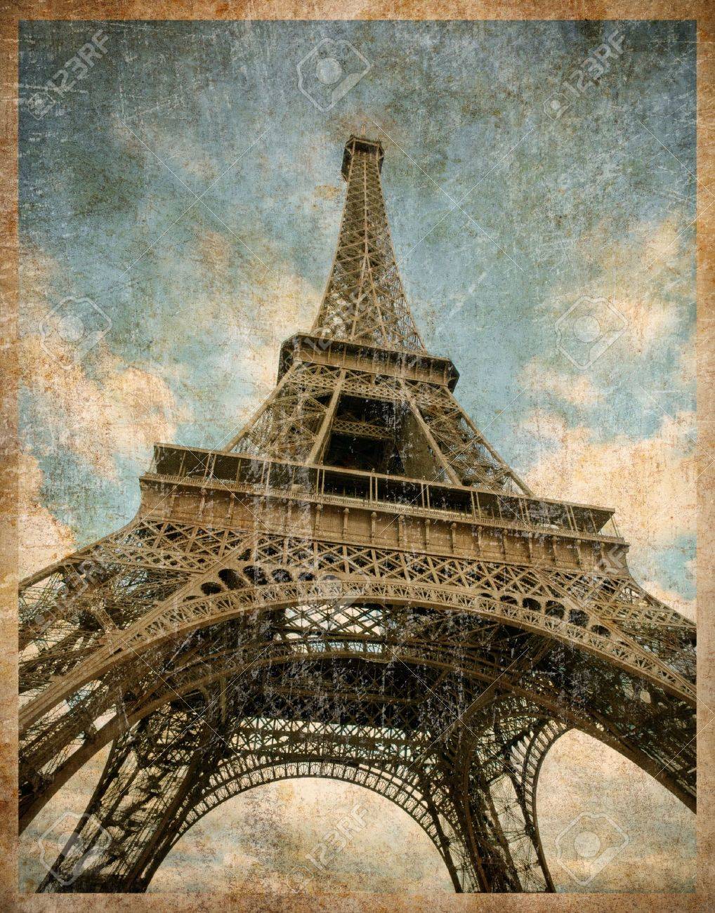 Millesime Carte Postale Tonique De La Tour Eiffel A Paris Banque D Images Et Photos Libres De Droits Image