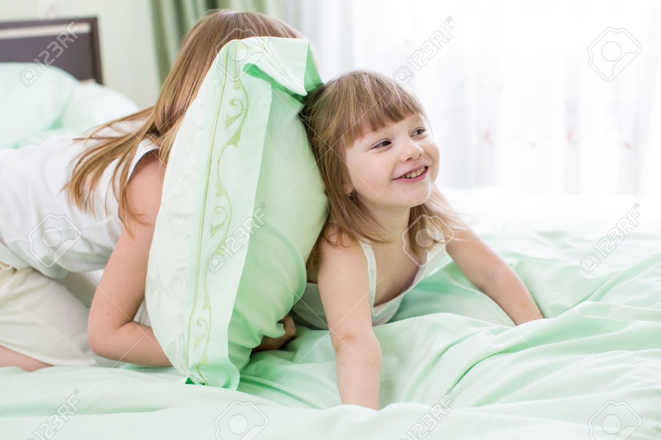 Girls Playing In Bed Girls Playing In Bed