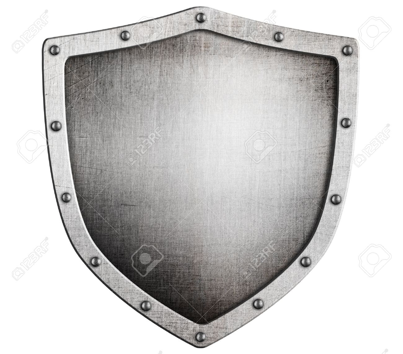 Vieux Bouclier Medieval Metal Isole Sur Blanc Banque D Images Et Photos Libres De Droits Image