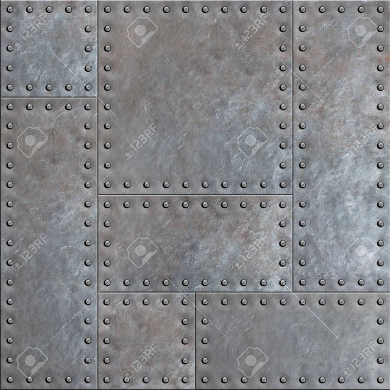 Old Stained Metal Plates With Rivets Seamless Background Or Texture Stock Photo Picture And Royalty Free Image Image