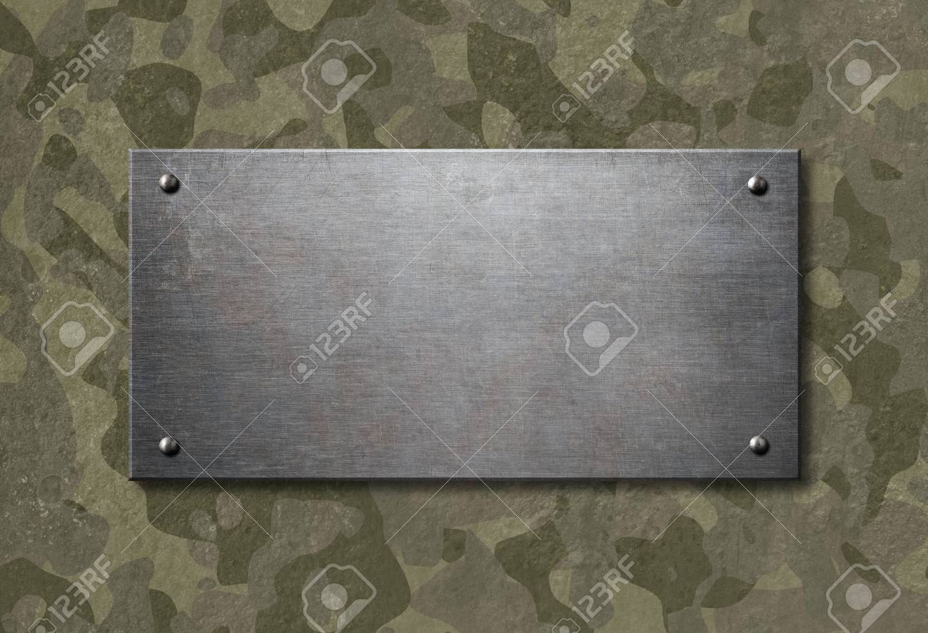 ミリタリー迷彩 3 D イラスト グランジ メタル プレート の写真素材 画像素材 Image
