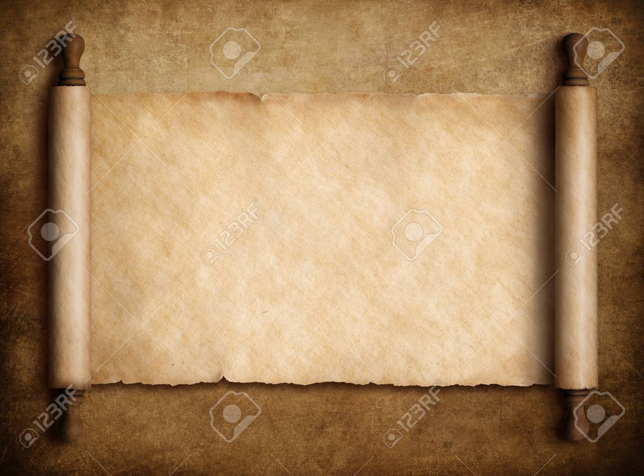 Scroll Parchment Over Old Paper Background 3d Illustration Stock Photo,  Picture And Royalty Free Image. Image 91276870.
