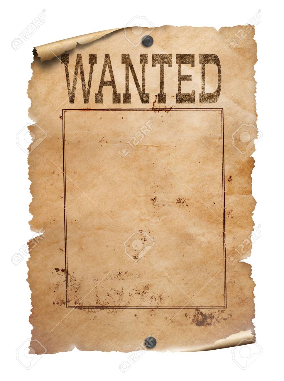 Wanted Poster On White Background Stock Photo, Picture And Royalty Free  Image. Image 125553683.