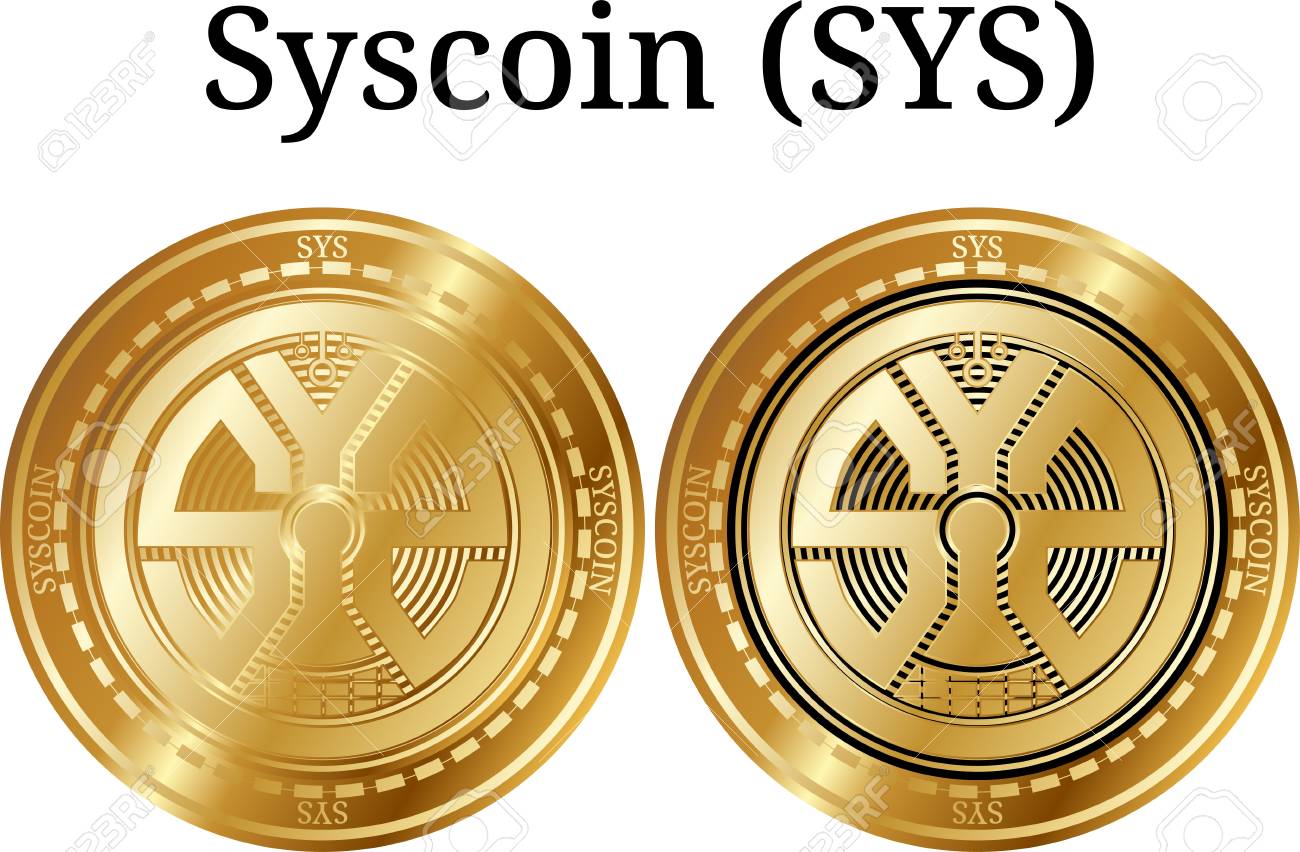 Conjunto De Moneda De Oro Física Syscoin (sys) 2, Criptomoneda Digital.  Conjunto De Iconos Syscoin (sys) 2. Ilustración De Vectores Aislado Sobre  Fondo Blanco. Ilustraciones svg, vectoriales, clip art vectorizado libre de