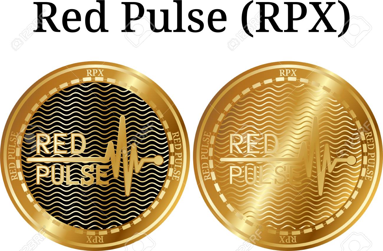 Set Of Physical Golden Coin Red Pulse (RPX), Digital Cryptocurrency. Red  Pulse (RPX) Icon Set. Vector Illustration Isolated On White Background.  Клипарты, SVG, векторы, и Набор Иллюстраций Без Оплаты Отчислений. Image  95647471