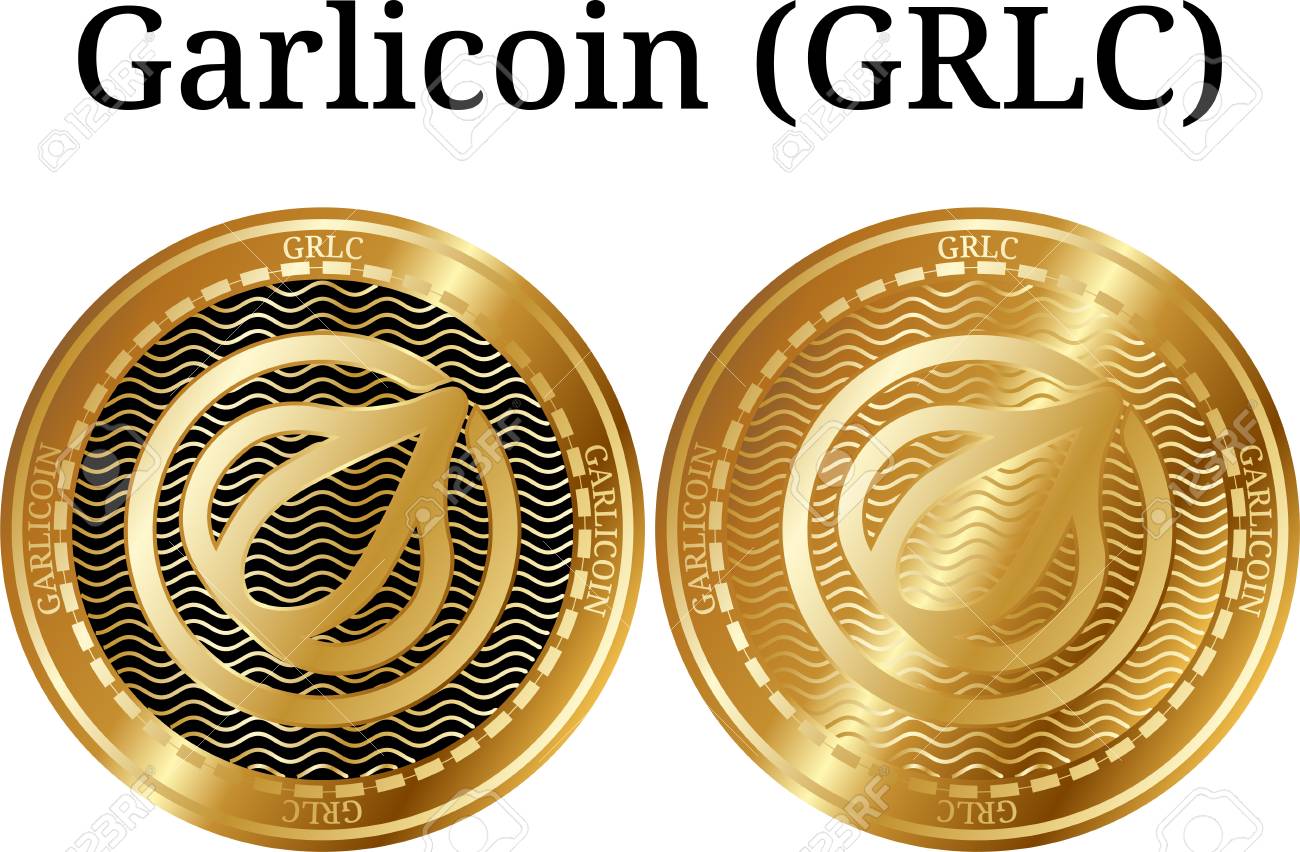물리적 황금 동전 Garlicoin (GRLC), 디지털 Cryptocurrency의 집합입니다. Garlicoin (GRLC)  아이콘을 설정합니다. 벡터 일러스트 레이 션 흰색 배경에 고립 로열티 무료 사진, 그림, 이미지 그리고 스톡포토그래피. Image  95647480