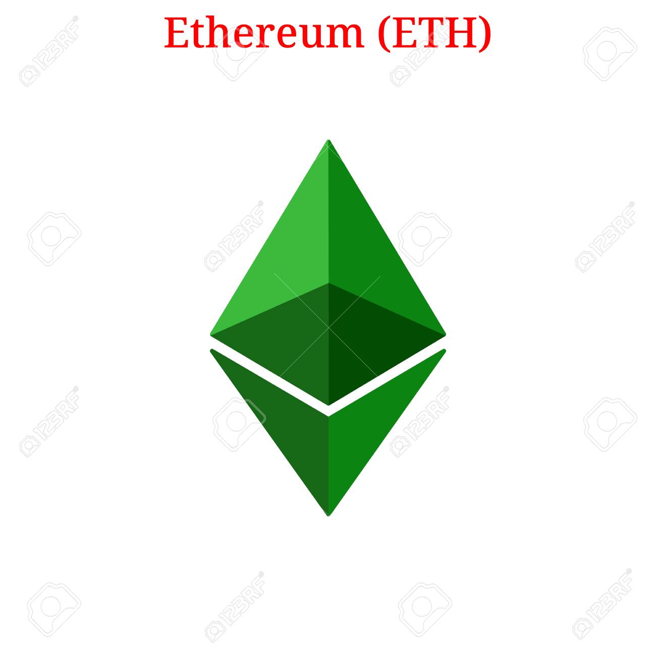 ETH (Vector Ethereum) 디지털 암호 화폐 로고. 이더 리움 (ETH) 아이콘. 벡터 일러스트 레이 션 흰색 배경에 고립  로열티 무료 사진, 그림, 이미지 그리고 스톡포토그래피. Image 96135221